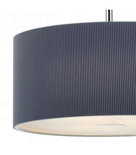 Cylindrical Pendant Light 60cm Grey, 3x E27