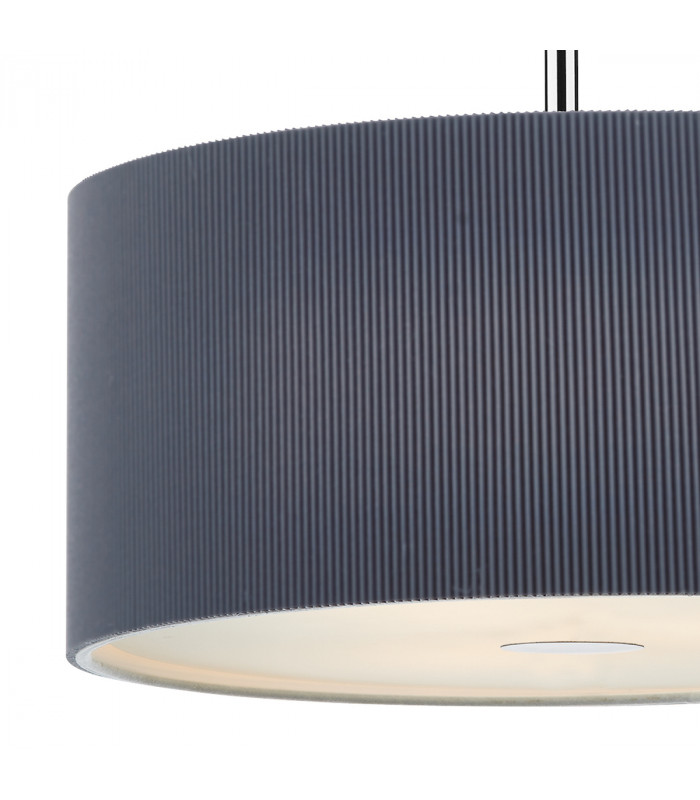 Cylindrical Pendant Light 60cm Grey, 3x E27