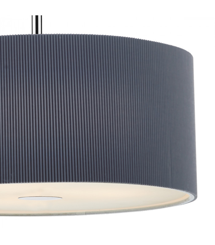 Cylindrical Pendant Light 60cm Grey, 3x E27