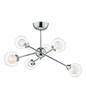Semi Flush Ceiling Light Light Polished Chrome, 6x G9