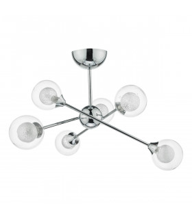 Semi Flush Ceiling Light Light Polished Chrome, 6x G9