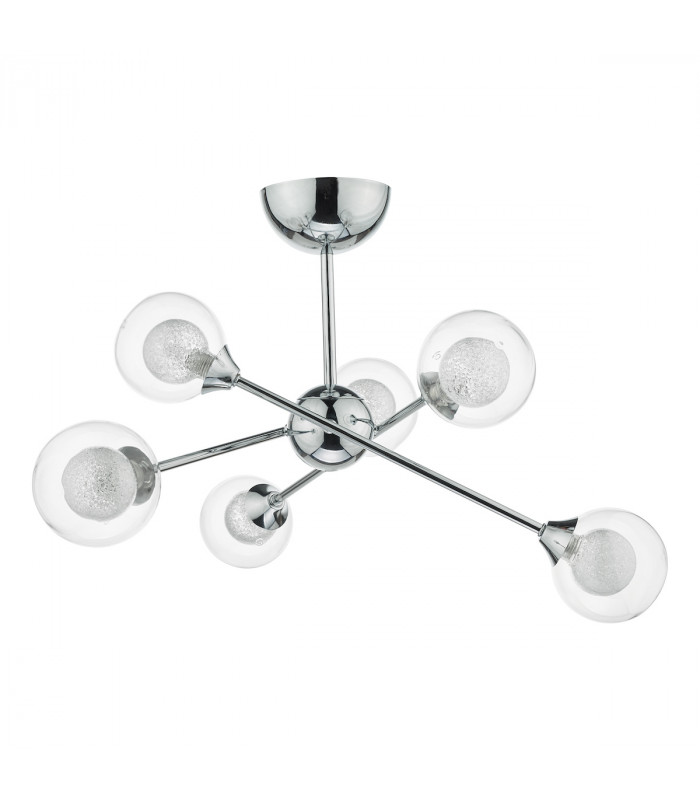 Semi Flush Ceiling Light Light Polished Chrome, 6x G9