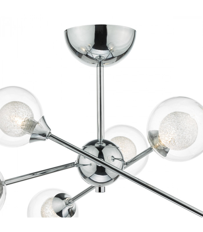 Semi Flush Ceiling Light Light Polished Chrome, 6x G9