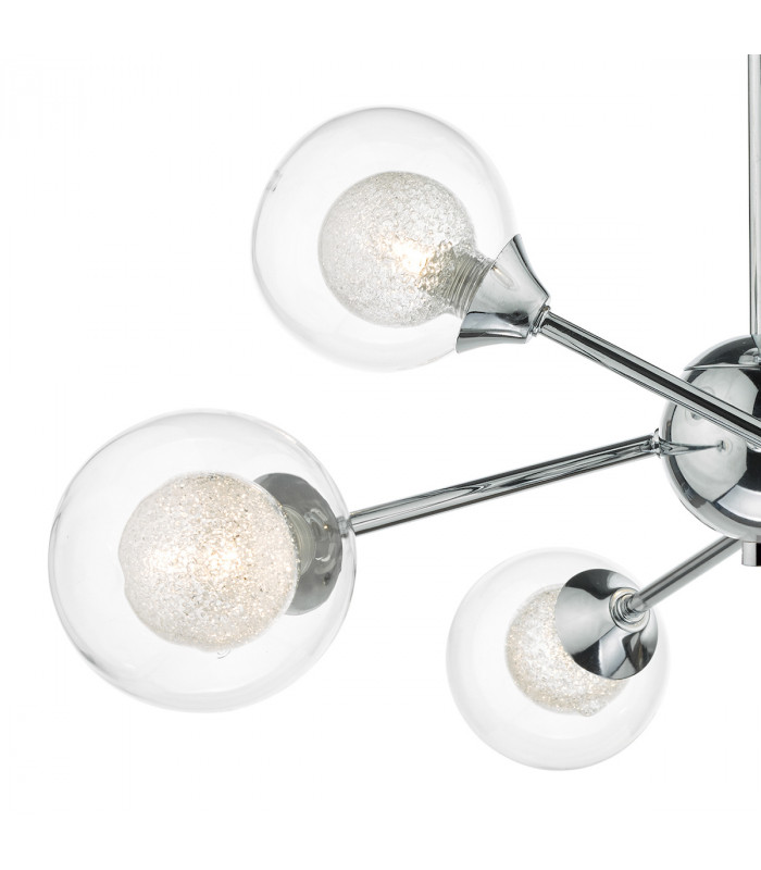 Semi Flush Ceiling Light Light Polished Chrome, 6x G9
