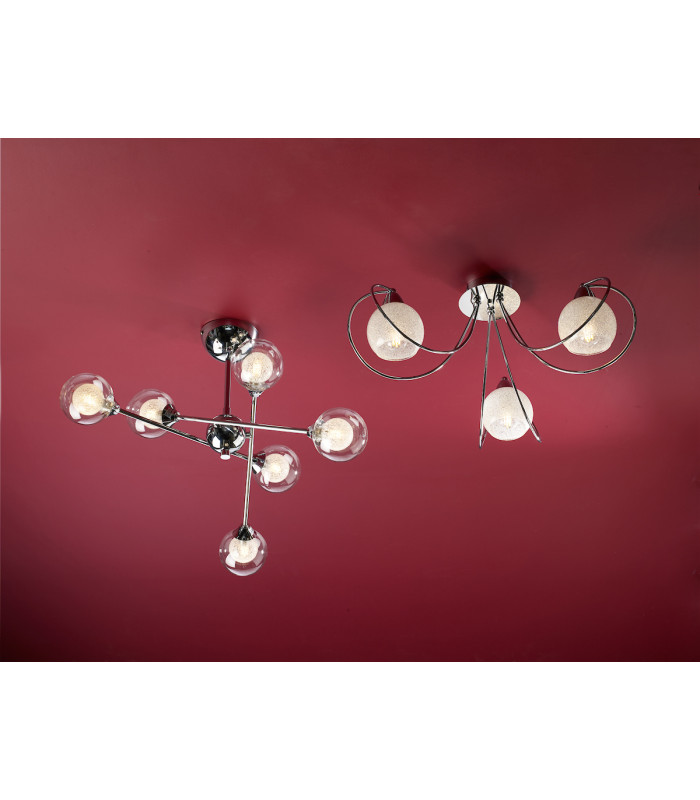 Semi Flush Ceiling Light Light Polished Chrome, 6x G9