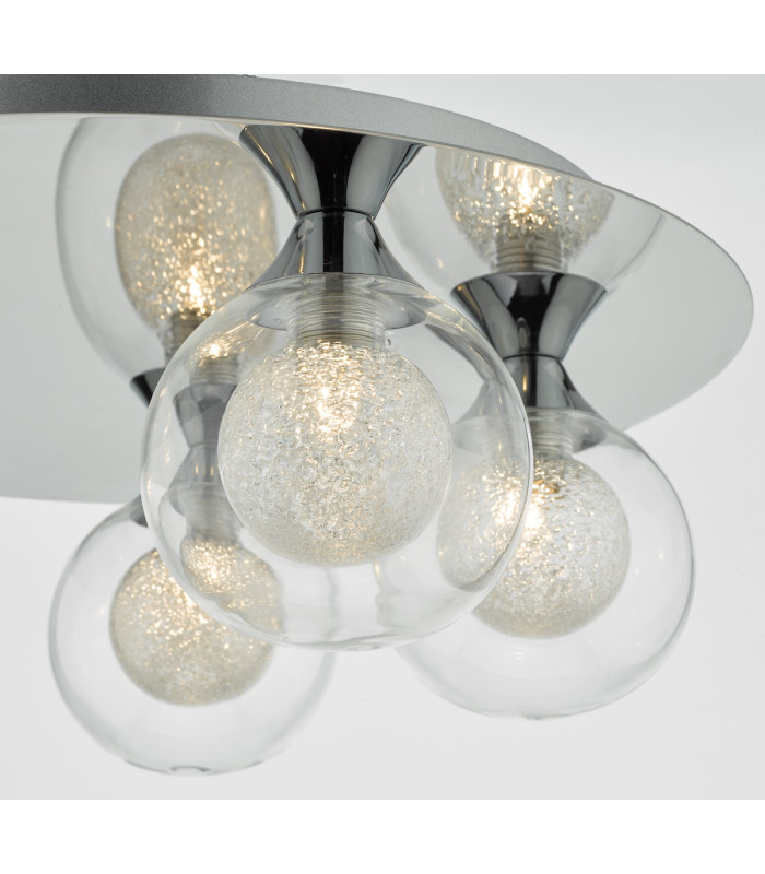 Flush Ceiling Light Polished Chrome, 5x G9