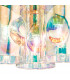 Flush Ceiling Light Pol Chrome & Iridised Glass, 3x G9