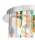 Flush Ceiling Light Pol Chrome & Iridised Glass, 3x G9