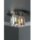 Flush Ceiling Light Pol Chrome & Iridised Glass, 3x G9
