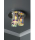 Flush Ceiling Light Pol Chrome & Iridised Glass, 3x G9