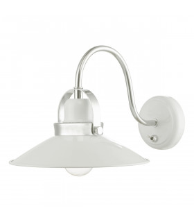 Dome Wall Light White and Polished Chrome