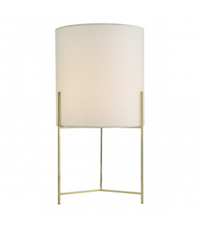 Cylindrical Table Lamp Satin Gold with Shd