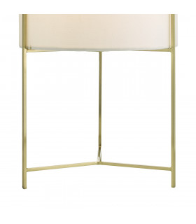 Cylindrical Table Lamp Satin Gold with Shd