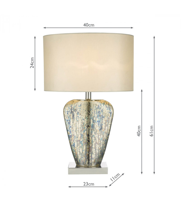 Table Lamp Mercury Gold with Round Drum Shade