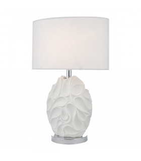 Table Lamp White Oval With Round Drum Shade