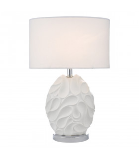 Table Lamp White Oval With Round Drum Shade