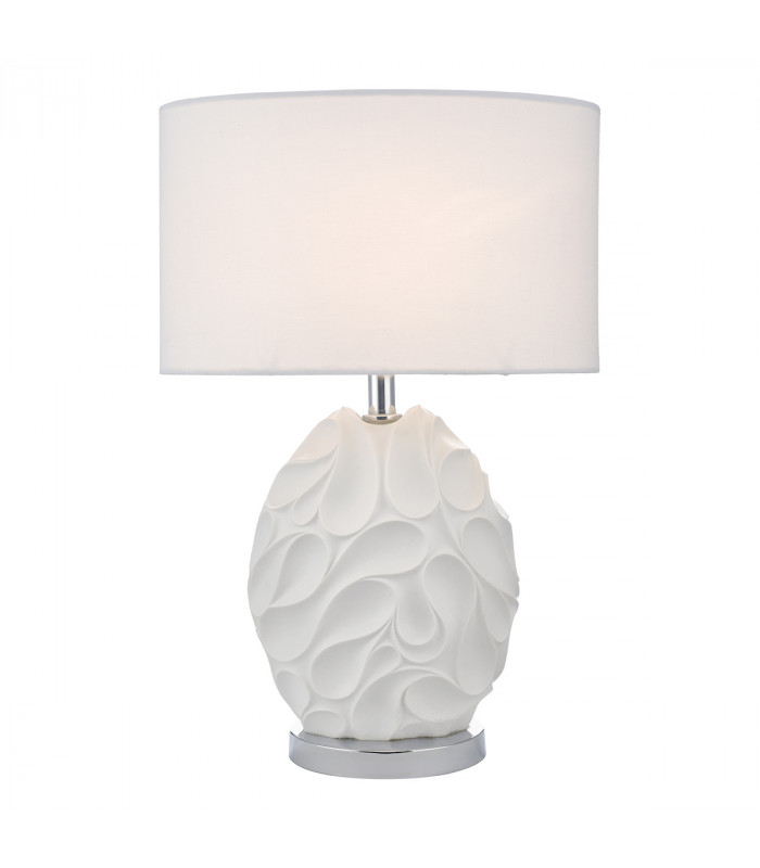 Table Lamp White Oval With Round Drum Shade