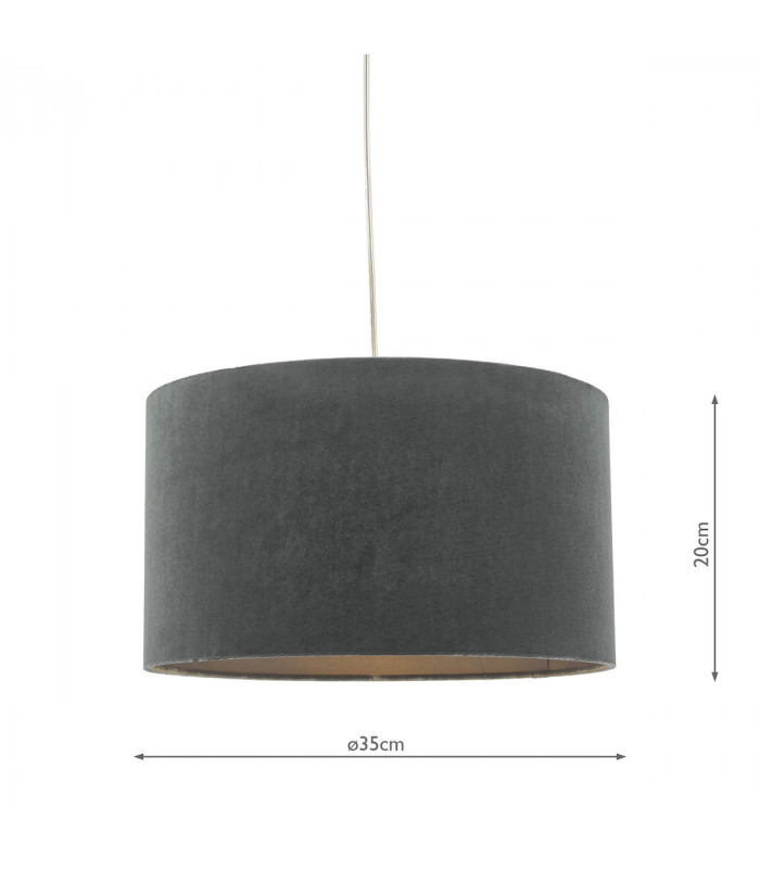 Cylindrical Easy Fit Pendant Light Grey