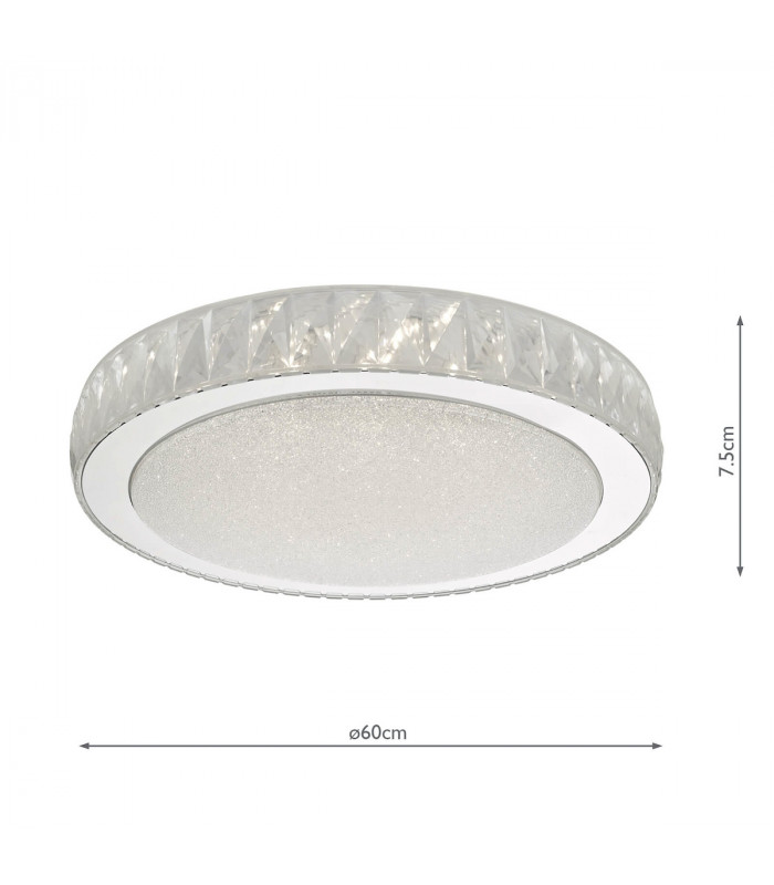 Flush Ceiling Light Acrylic & Stainless Steel Large LED