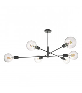 Pendant Light Black, 6x E27