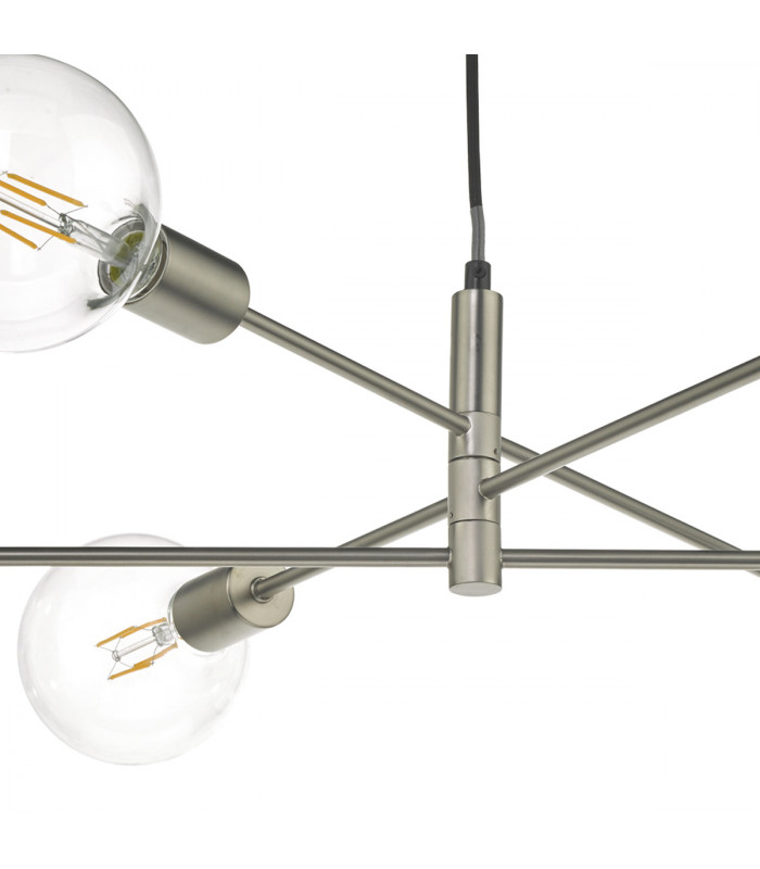 Pendant Light Satin Chrome, 6x E27