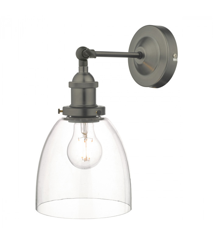 Dome Wall Light Antique Chrome & Glass