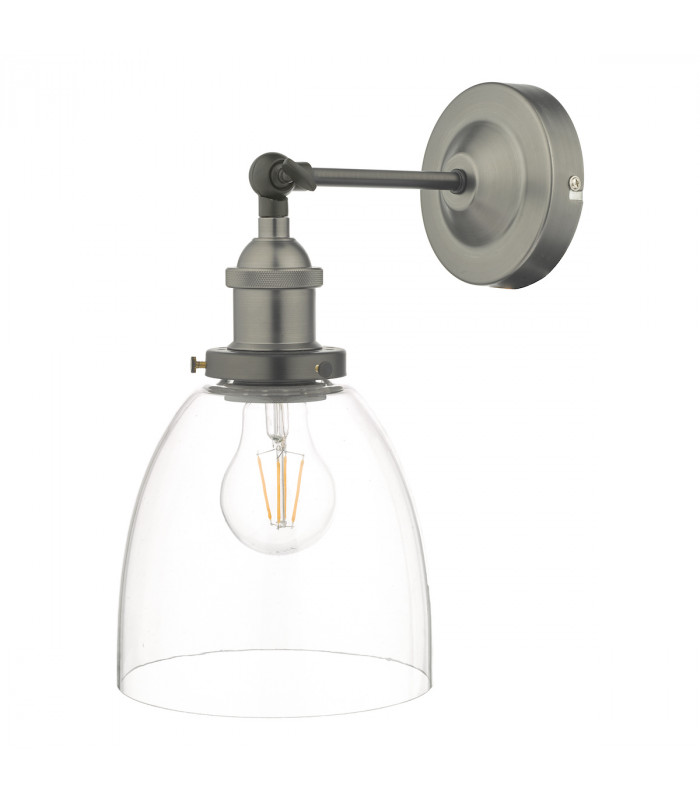 Dome Wall Light Antique Chrome & Glass