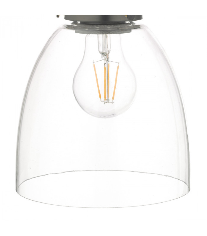 Dome Wall Light Antique Chrome & Glass
