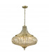Pendant Light Antique Brass Crystal, 6x E14
