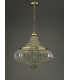 Pendant Light Antique Brass Crystal, 6x E14