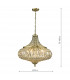 Pendant Light Antique Brass Crystal, 6x E14