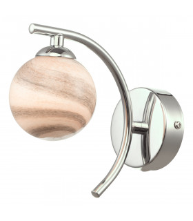 Wall Light Polished Chrome With Planet Style Glass