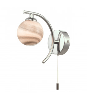 Wall Light Polished Chrome With Planet Style Glass