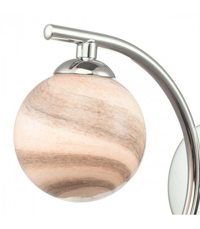 Wall Light Polished Chrome With Planet Style Glass