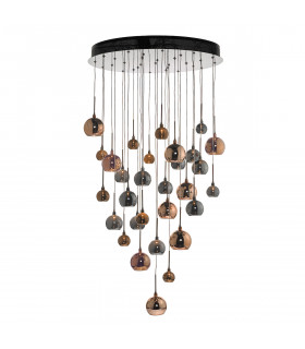 Cluster Pendant Light In Copper & Bronze 3M Drop, 30x G4