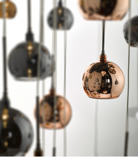 Cluster Pendant Light In Copper & Bronze 3M Drop, 30x G4