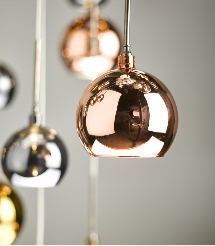 Cluster Pendant Light In Copper & Bronze 3M Drop, 30x G4