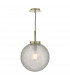 Pendant Light Satin Brass And Clear Frosted Glass, 1x E27