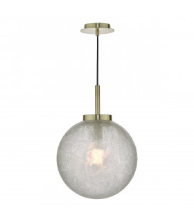 Pendant Light Satin Brass And Clear Frosted Glass, 1x E27