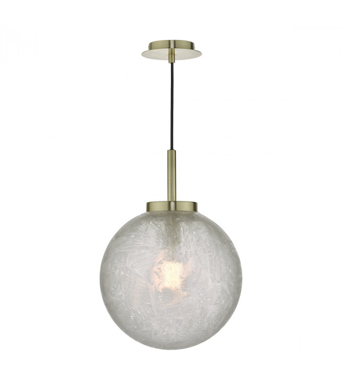 Pendant Light Satin Brass And Clear Frosted Glass, 1x E27
