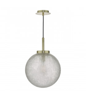 Pendant Light Satin Brass And Clear Frosted Glass, 1x E27