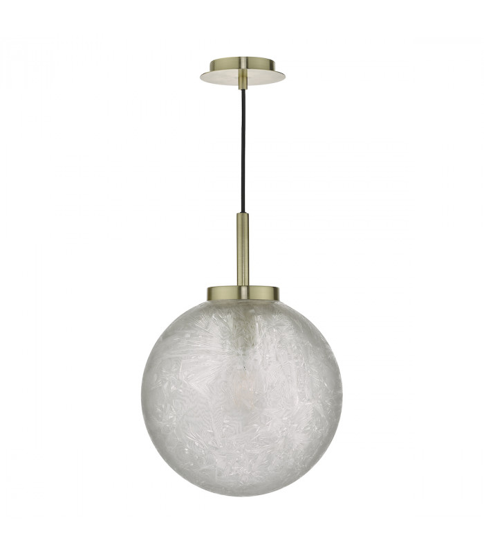 Pendant Light Satin Brass And Clear Frosted Glass, 1x E27
