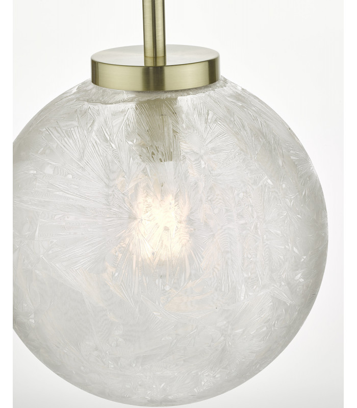 Pendant Light Satin Brass And Clear Frosted Glass, 1x E27