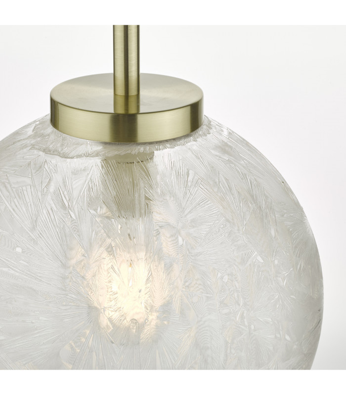 Pendant Light Satin Brass And Clear Frosted Glass, 1x E27