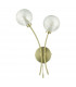 Wall Light Satin Brass Glass, 2x G9