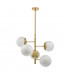 Pendant Light Natural Brass & Opal Glass, 5x E14