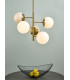 Pendant Light Natural Brass & Opal Glass, 5x E14