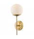 Wall Light Natural Brass Opal Glass