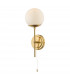 Wall Light Natural Brass Opal Glass