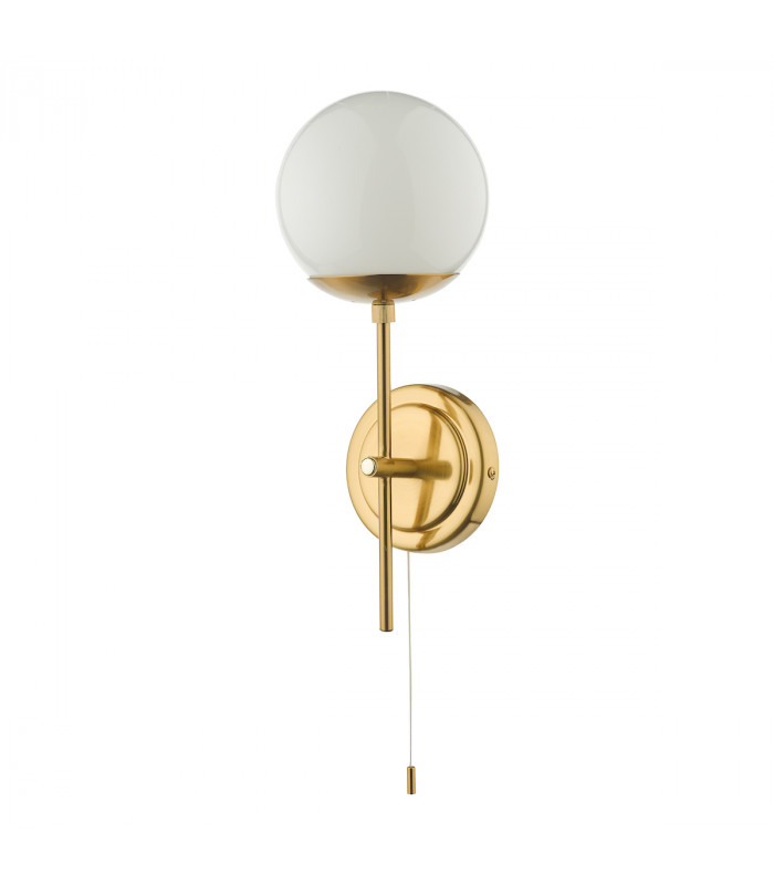 Wall Light Natural Brass Opal Glass